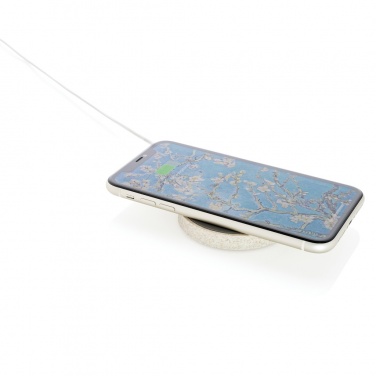 Logotrade promotional merchandise photo of: Wheat Straw 5W round wireless charging pad